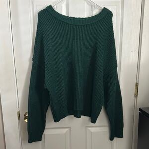American Eagle Green Ribbed Women's Sweater